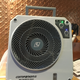 Runs from mains power, 12v, or it’s own battery for about 3 hours. Works as a fan or an evaporative air conditioner. Yes I am getting soft.